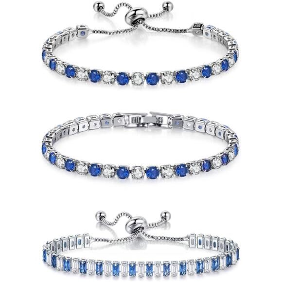 4 Pcs Tennis Bracelet Set - Picture 1 of 7